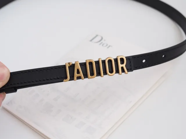 Dior J'adior 黑色金色窄字母皮带 4