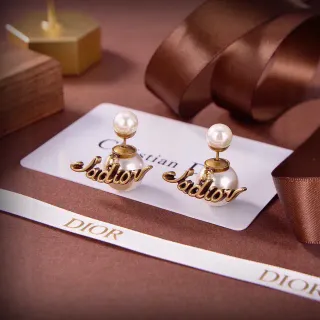 Dior J'adior Boucles d'oreilles perles et doré script