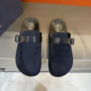 Dior Chaussures Casual en Daim à une seule bride Noir Marine