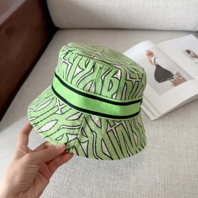 Dior Oblique Print Green Bucket Hat 5
