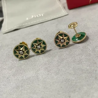 Boucles d'oreilles Star Stud Malachite Vert Dior Rose des Vents