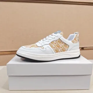 Dior 白色米色印花纺织面板皮革鞋面生活方式运动鞋