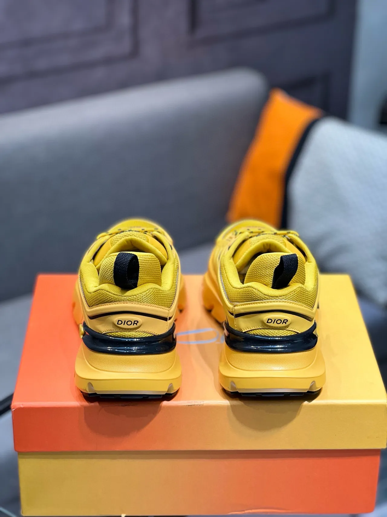 Dior Yellow Black Sole Mesh Upper Chunky Sneakers 2
