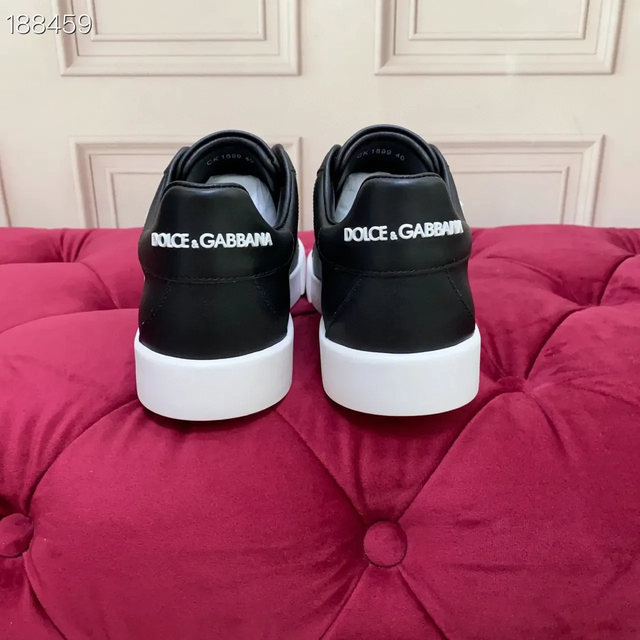 Dolce & Gabbana Black White Leather Upper Oversized DG Monogram Lifestyle Sneakers 2