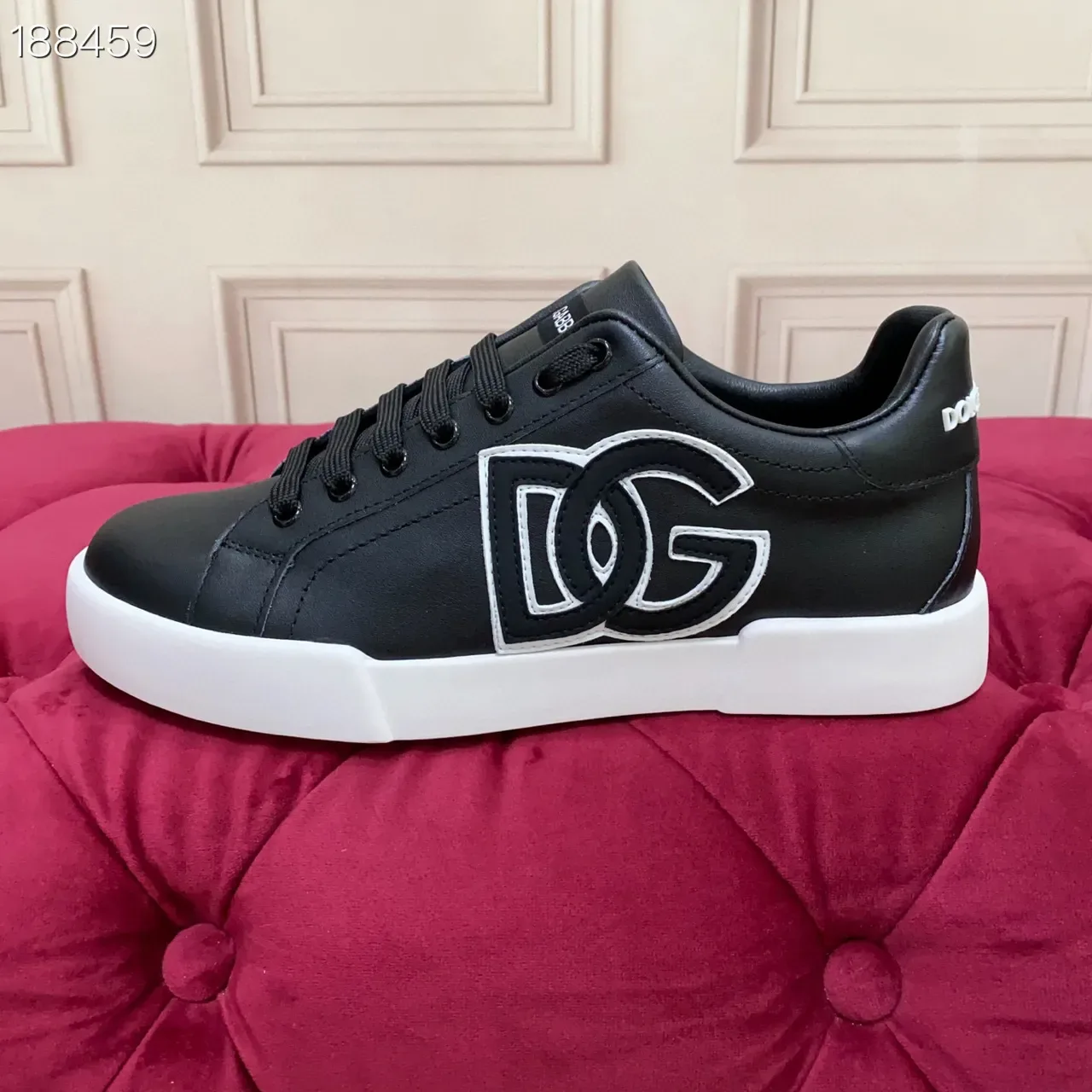 Dolce & Gabbana Black White Leather Upper Oversized DG Monogram Lifestyle Sneakers 4
