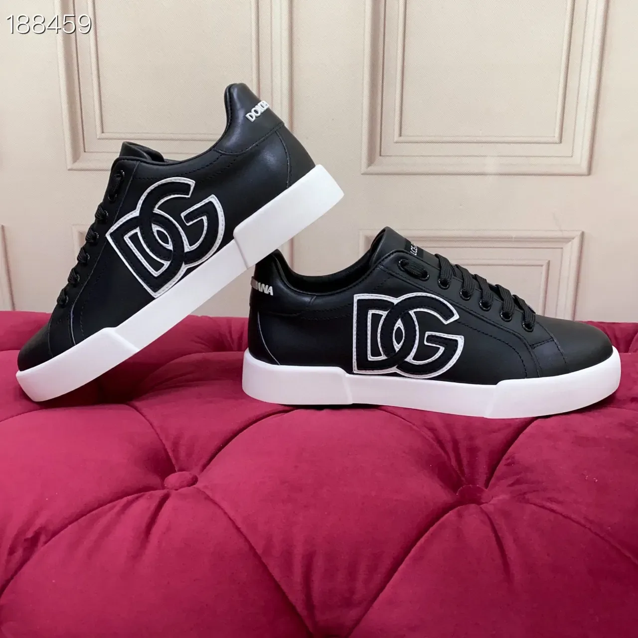 Dolce & Gabbana Black White Leather Upper Oversized DG Monogram Lifestyle Sneakers 6