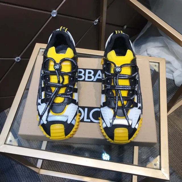 Dolce & Gabbana হলুদ কালো সোল মাল্টি-স্ট্র্যাপ লেস সিস্টেম চাঙ্কি স্নিকার্স 4