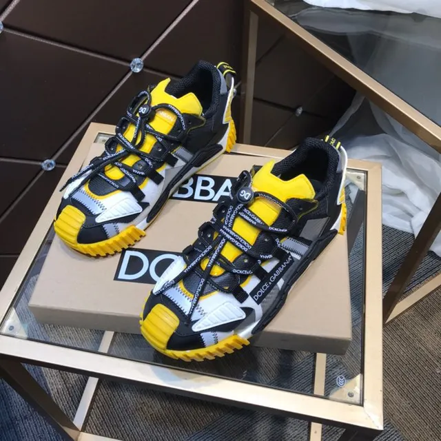 Dolce & Gabbana হলুদ কালো সোল মাল্টি-স্ট্র্যাপ লেস সিস্টেম চাঙ্কি স্নিকার্স 8
