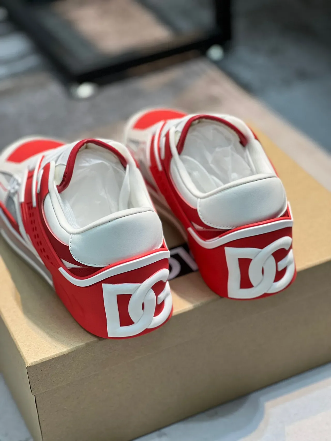 Dolce & Gabbana NS1 Red White Gray Lifestyle Sneakers 2