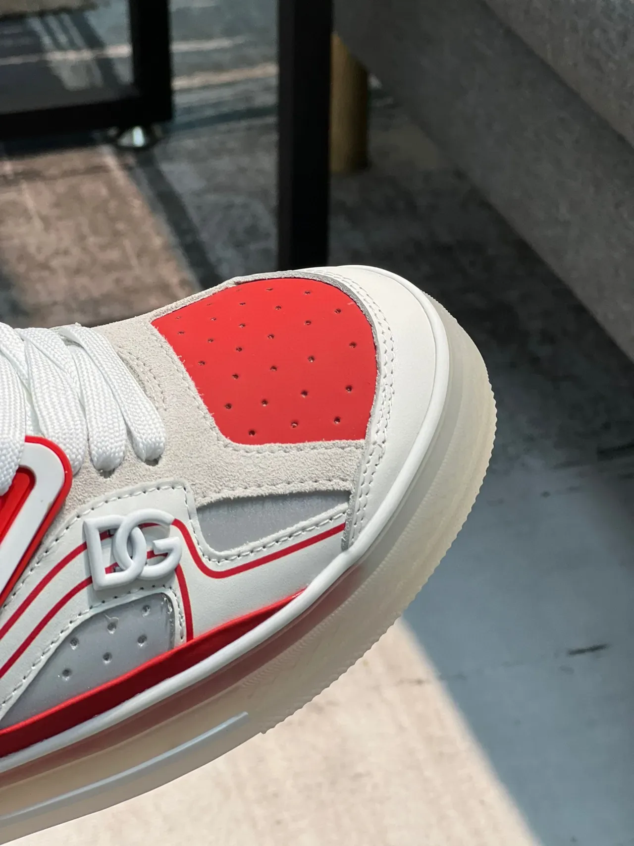 Dolce & Gabbana NS1 Red White Gray Lifestyle Sneakers 4