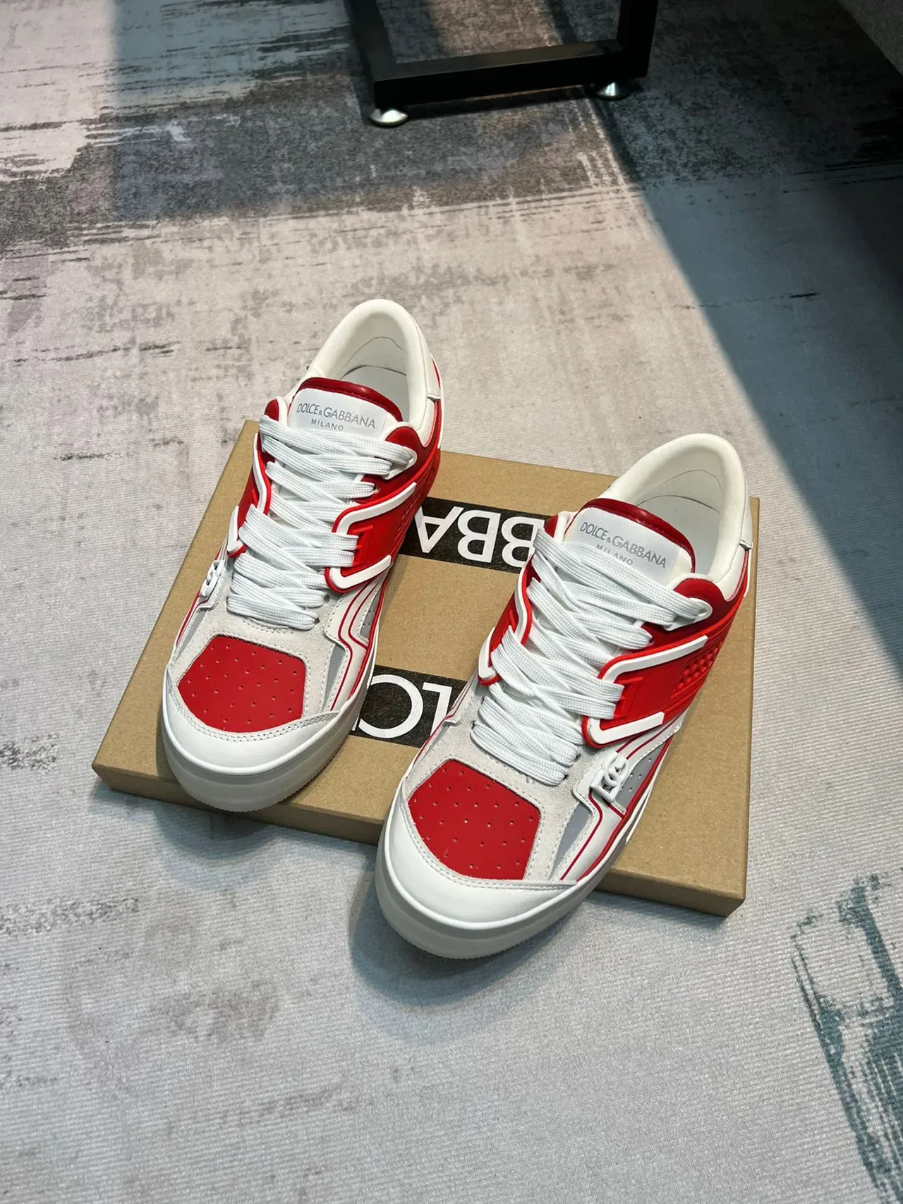 Dolce & Gabbana NS1 Red White Gray Lifestyle Sneakers 5