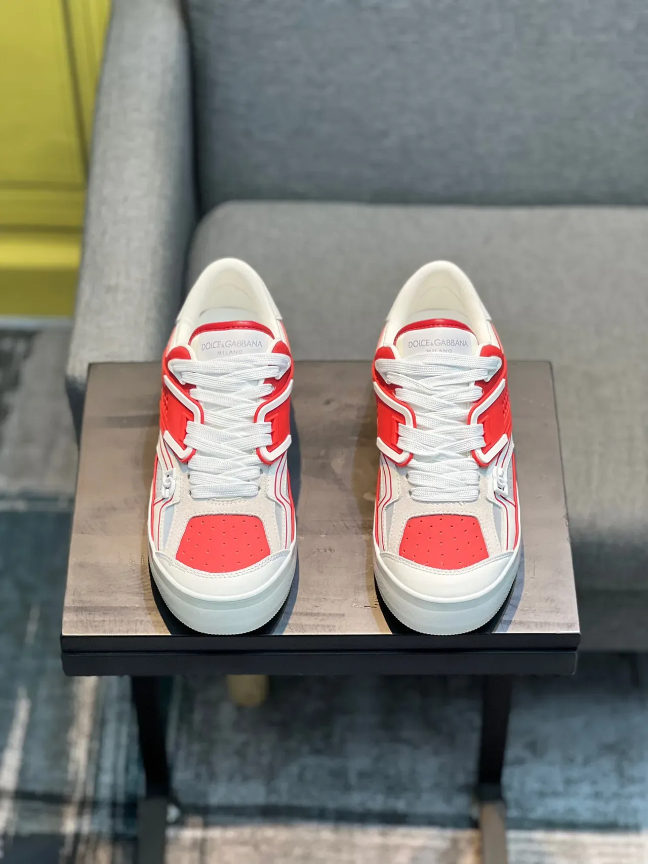 Dolce & Gabbana NS1 Red White Gray Lifestyle Sneakers 6