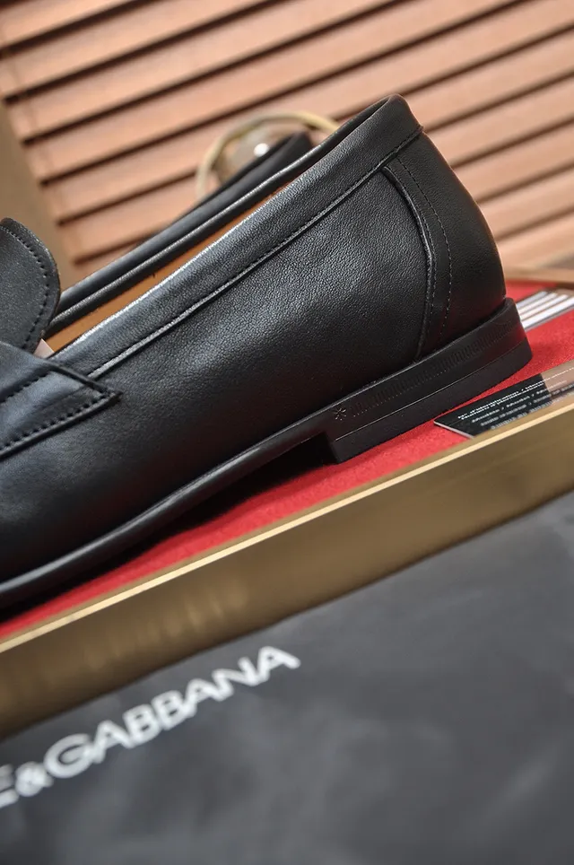 Dolce & Gabbana Portofino 黑色米色皮革 DG Logo Buckle Loafer 2