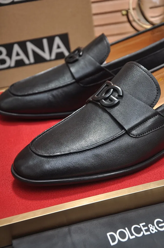 Dolce & Gabbana Portofino 黑色米色皮革 DG Logo Buckle Loafer 3