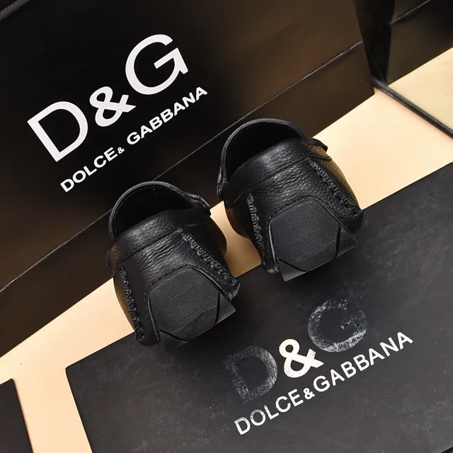 Dolce & Gabbana Portofino Black Pebbled Leather Loafers 2