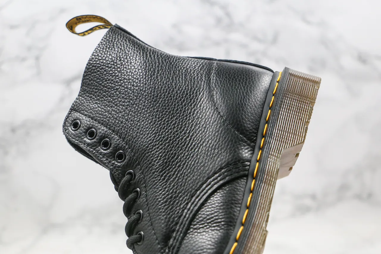 Dr. Martens 1460 黑色粒面皮革 黄色缝线 马丁靴 5