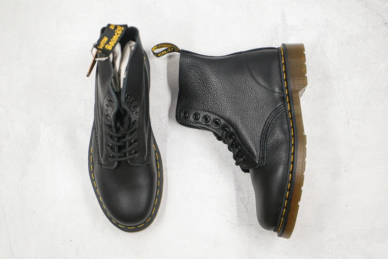Dr. Martens 1460 黑色粒面皮革 黄色缝线 马丁靴 8