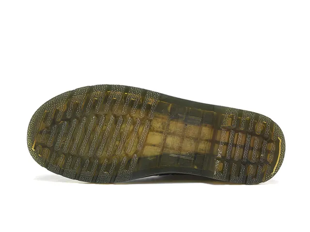 Dr. Martens 1460 Bottes Martin en cuir noir lisse à couture jaune 4