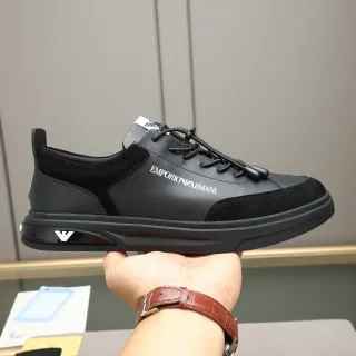 Emporio Armani Zapatillas Lifestyle de Ante y Cuero Negro