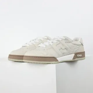 Fendi 米色棕色 低帮 纹理 皮革-麂皮 鞋面 生活方式 运动鞋