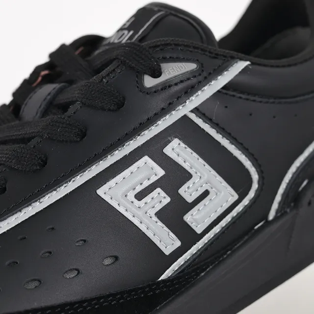 Fendi أسود FF Logo مثقوب أسلوب الحياة سنيكرز 6