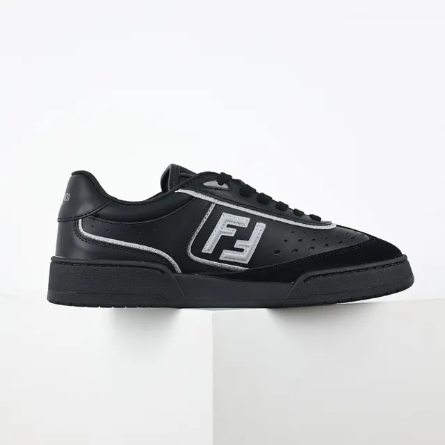 Fendi أسود FF Logo مثقوب أسلوب الحياة سنيكرز 7
