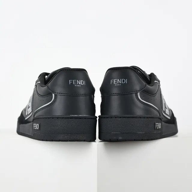 Fendi أسود FF Logo مثقوب أسلوب الحياة سنيكرز 8