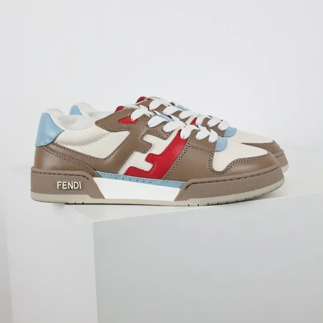 Fendi Brown Multicolor Logo-Accented Multi-Panel Lifestyle Sneakers 3