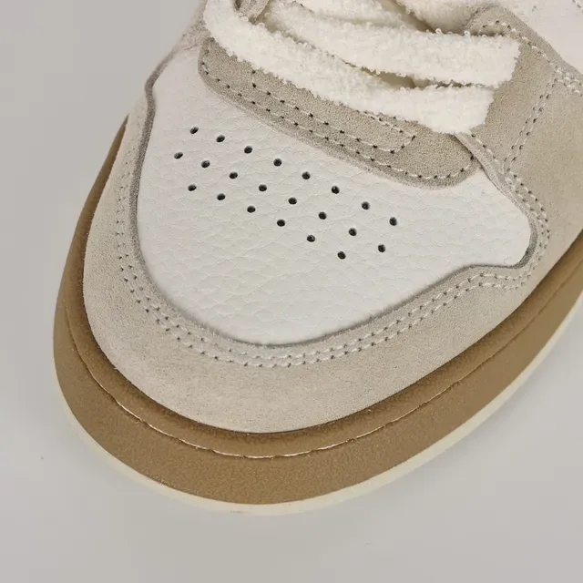 Tênis Lifestyle Fendi First High de Camurça Off-White e Beige 5