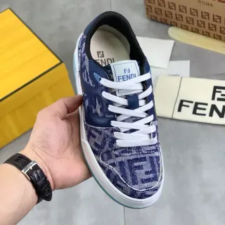 Fendi Monogram Canvas Navy and White Lifestyle Sneaker
