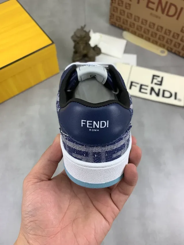 Fendi Monogram Canvas Navy and White Lifestyle Sneaker 4