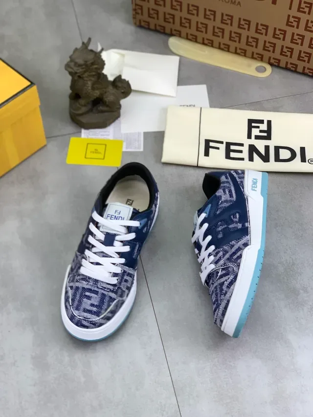 Fendi Monogram Canvas Navy and White Lifestyle Sneaker 6