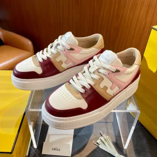 Fendi Múlti-painel Bordô Bege Rosa Estilo de vida Tênis