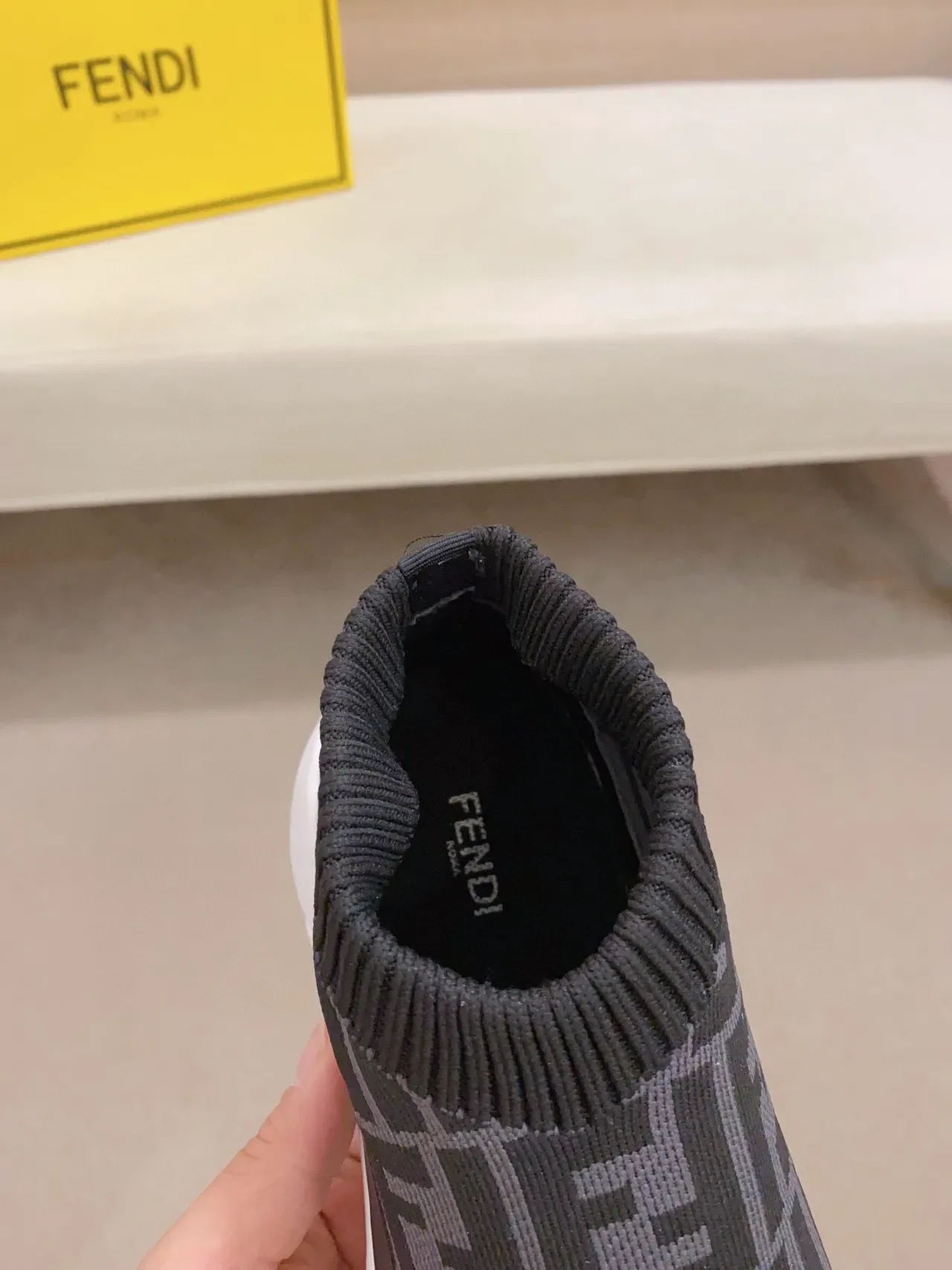 Fendi Speed Trainer Black FF Monogram Sock-Fit Chunky Sneaker 4