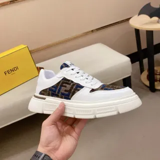 Fendi White Brown Platform Sole FF Monogram Jacquard Upper Chunky Sneakers — Fendi Chunky Sneakers photo from the Yupoo catalog