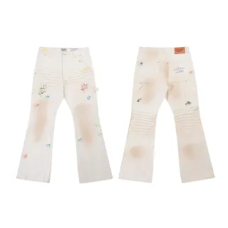 Gallery Dept Distressed Paint-Splattered Flared Jeans