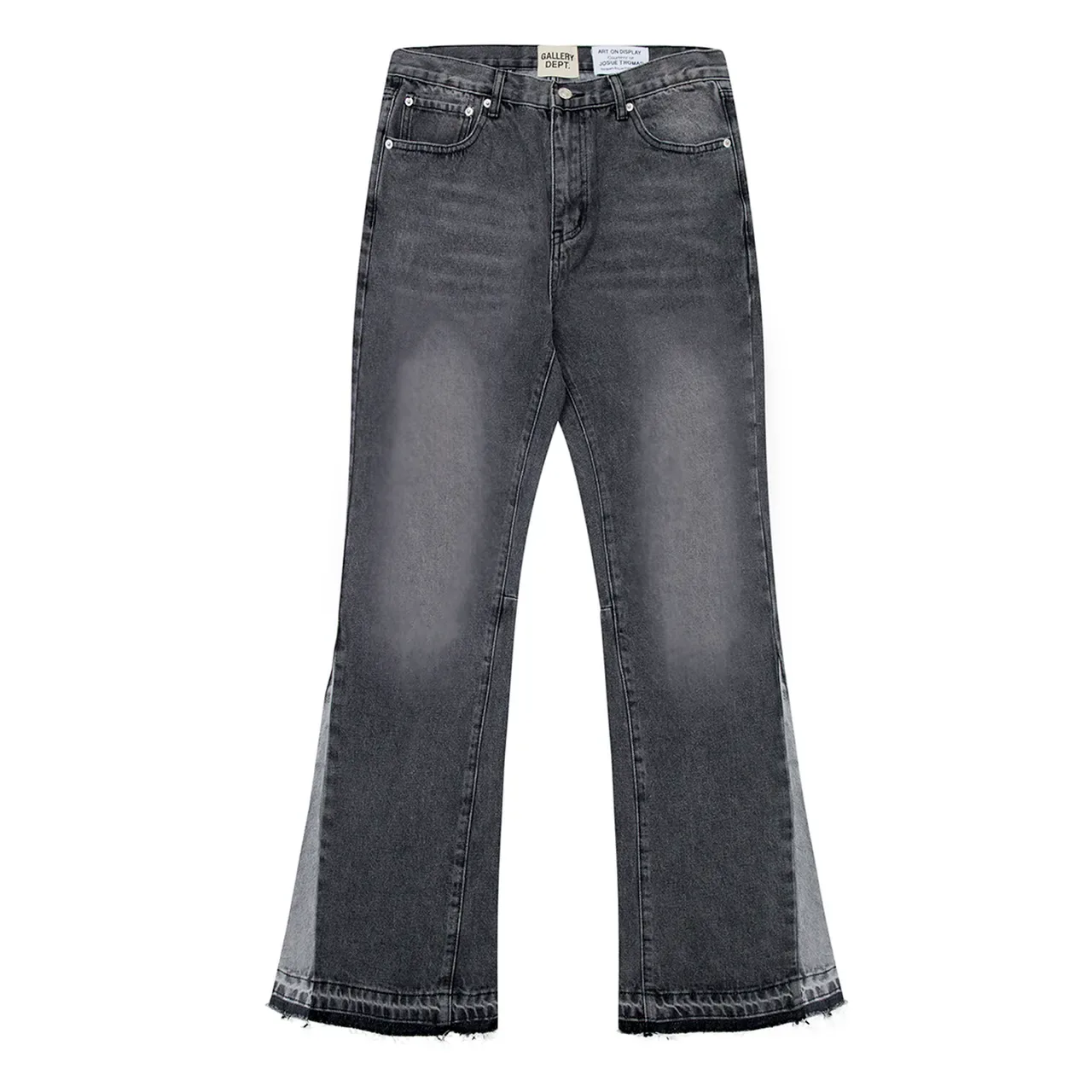 Gallery Dept Vaqueros Flared con Dobladillo Crudo Mezclilla Negra Lavada 2