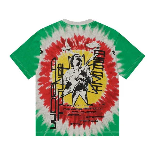 Camiseta ASAALI tie-dye com estampa gráfica e gola redonda 4