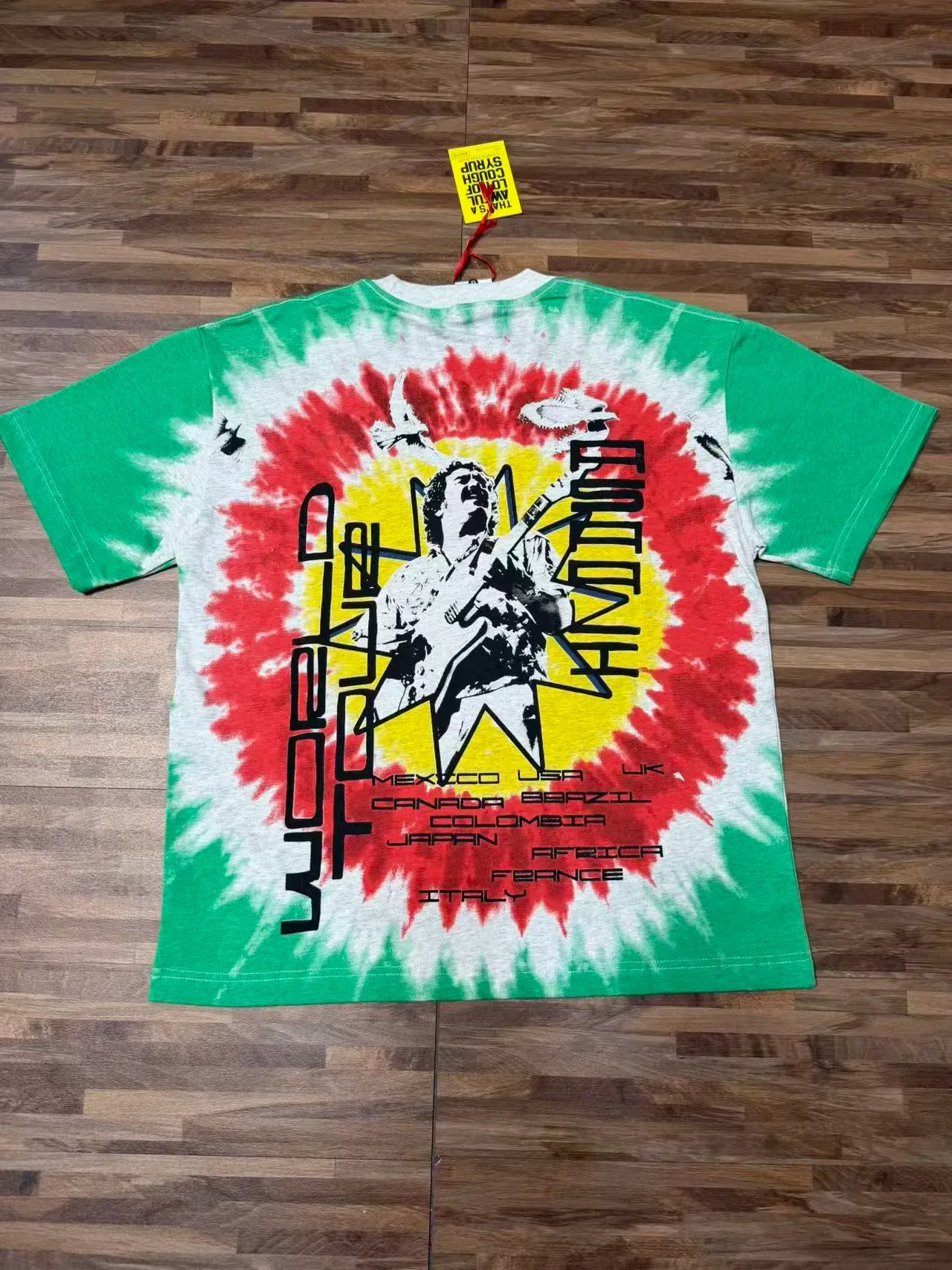 Camiseta ASAALI tie-dye com estampa gráfica e gola redonda 6