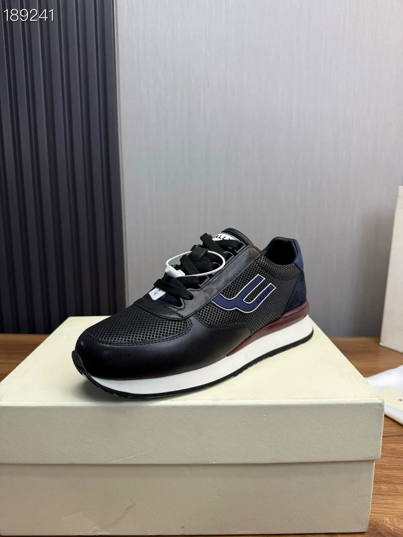 Bally Black Navy Mixed-Material Upper Perforated Mesh Sneakers 8