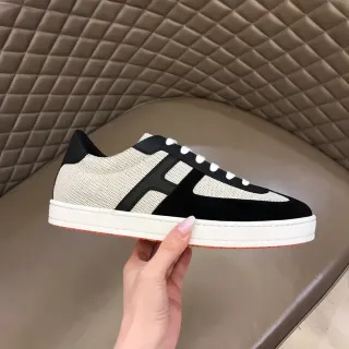 Beige and Black Mesh Suede Panel Lifestyle Sneaker