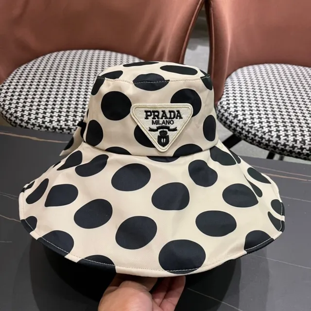 Chapéu bucket bege e preto com poá e laço na aba larga 4