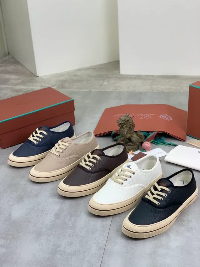 Beige Pebbled Leather Low-Top Sneaker 2