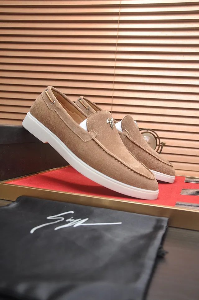 Beige Suede Upper Moc-Toe Stitching Loafer 3