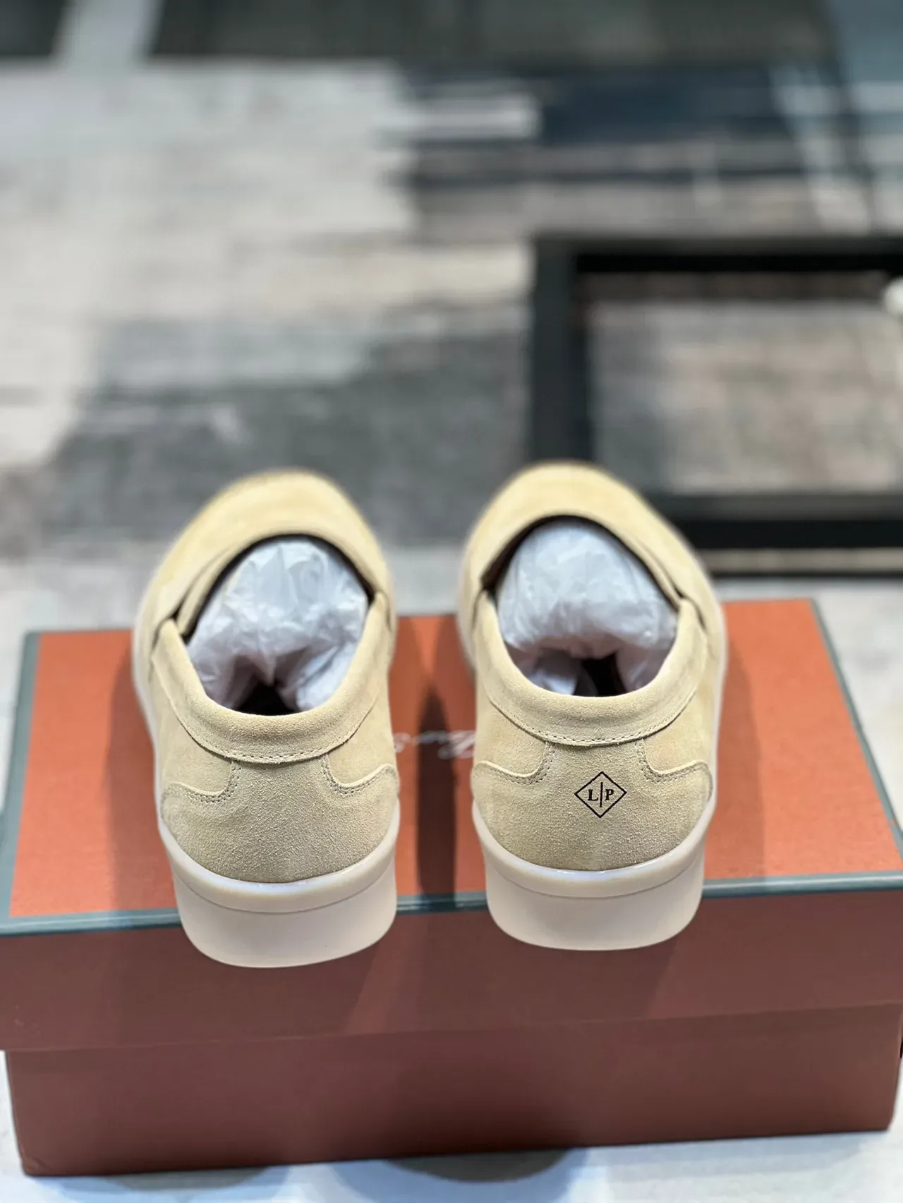 Beige White Suede Upper Penny Strap Loafer 2