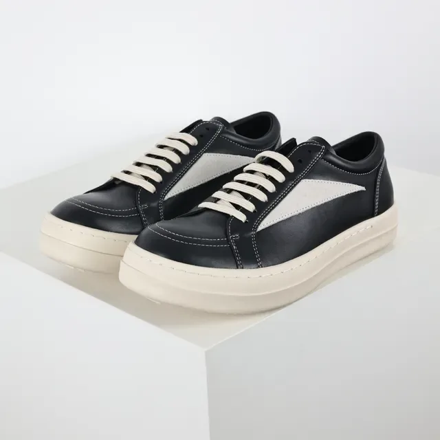 Black and Cream Two-Tone Platform Sneakers 2
