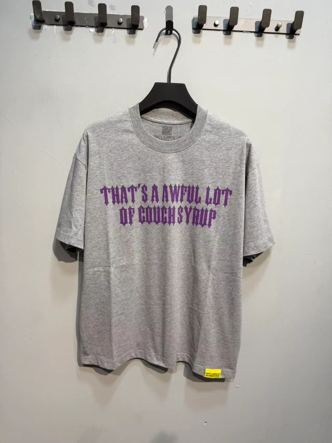 Black and Gray Graphic Text Print Oversized T-Shirt 6