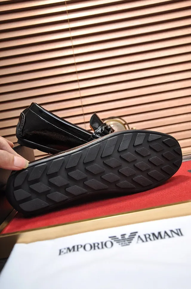 Mocasín Negro y Marrón Cuero Patentado Brillante con Hebilla Horsebit 5