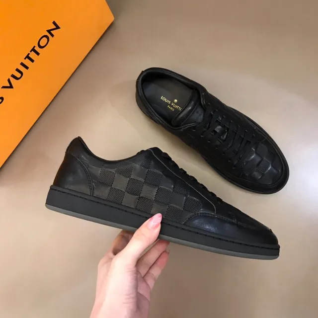 Black Checkerboard Panel Low-Top Casual Sneaker 6