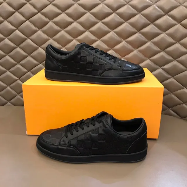 Black Checkerboard Panel Low-Top Casual Sneaker 7